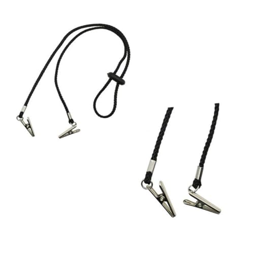 BESPORTBLE Long-lasting Napkin Clips Chain 5 Pack Adult Bib Clip for Sock Bib Dinner Napkin Dispenser (black)