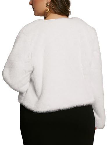 Agnes Orinda Plus Size Faux Fur Coat Jacket for Women 2024 Long Sleeve Open Front Winter Warm Shaggy Parka Coat4