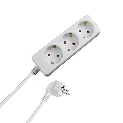 Base múltiple T/TL de 3 tomas Schko 1.5 sin interruptor con cable de 1,5 metros