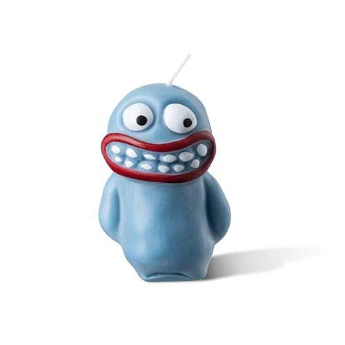 Cute Funny Clay Creature Candle with Natural Scents (Blue Wind Chimes), Novelty Home Decor Gifts for Holidays, Birthdays, Party Favors, Natural Soy Wax, Relaxation and Mood Enhancement