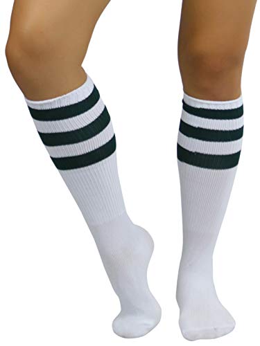 Image of ToBeInStyle Women's Premium Below Knee Athletic Socks w /Contrasting Wide Stripes