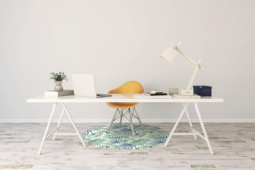 Tapis de sol PVC imperméable rond ø100 cm protège-sol antidérapant bureau