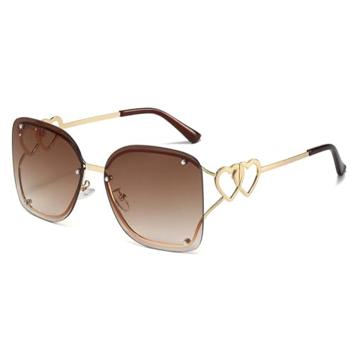 Lunettes de soleil vintage sans monture et verres métalliques contre les reflets en ville
