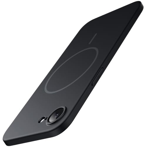 JETech Magnetic Slim Case for iPhone 17e (2026) / iPhone 16e Compatible with MagSafe Camera Lens Full Protection Ultra-Thin Lightweight Matte Finish Minimalist Phone Cover (Black)
