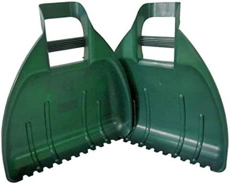 MUSAN Heavy Duty Leaf Grabber Set Of 2 - Forest Green Lightweight Hand Claws Leaves & Dirt Collector - Outdoor Plastic Garden Cleaning Scoop Tool - Easy To Use Waste, Rubbish & Debris Remover Rake