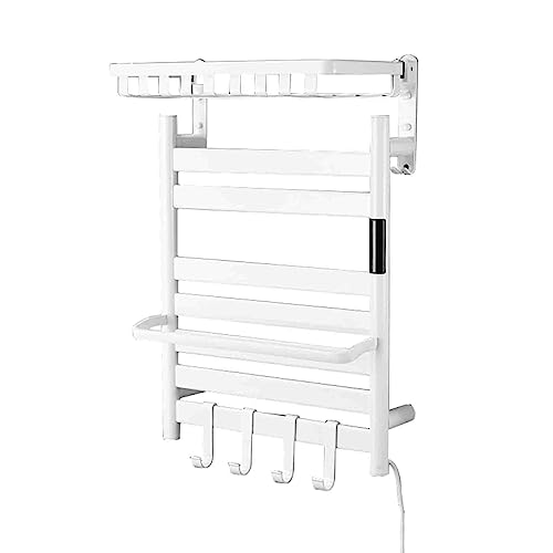 Toallero eléctrico de aleación de aluminio con estante plegable superior 2