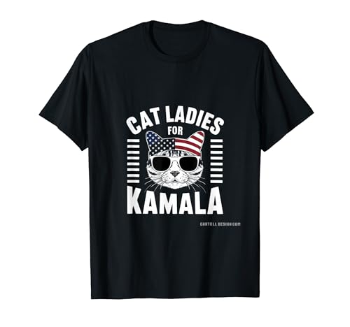 Cat Ladies For Kamala Patriotic Cat Support Camiseta