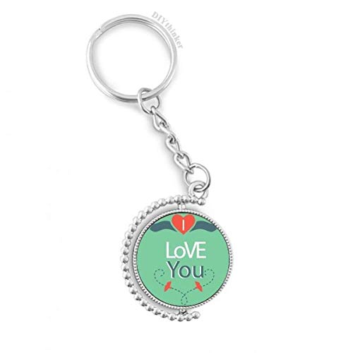 Llavero giratorio verde Día de San Valentín Amor Pilgrim DIYthinker con anillo integrado