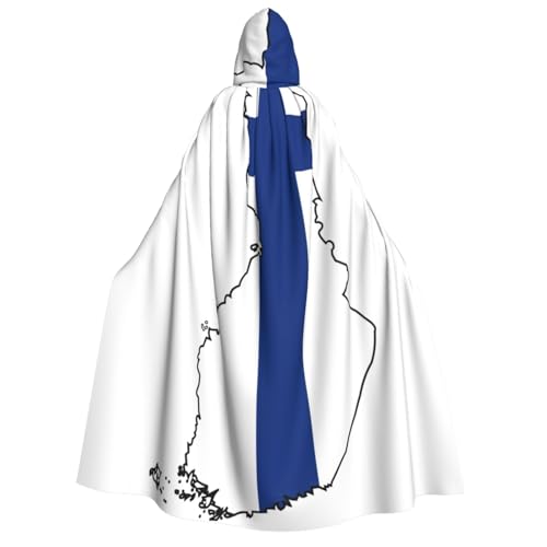 Cape à capuche drapeau finlandais pour costume de carnaval réussi