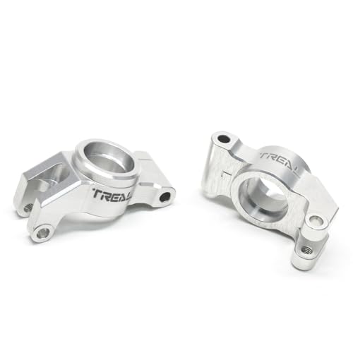 Moyeux arrière Arrma Granite GROM TREAL alu argent pour le bashing sur terre et sauts RC 1/18