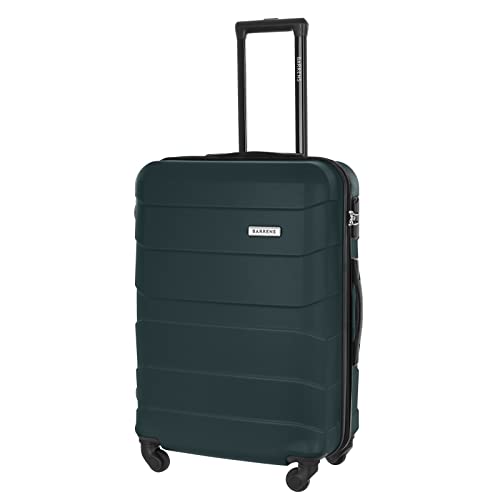 BARRENS Valise Moyenne Taille 66 cm Valises 60 L Trolley Rigide en ABS Grande Medium Mallette de Voyage à 4 Roues 66x46x26 cm (Vert)