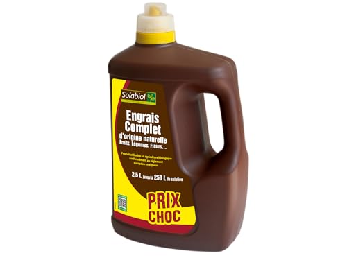SOLABIOL Engrais Complet Liquide - 2,5L - Jusqu'à 250L De Solution - Engrais Universel - Tous Types De Cultures - Formulation Equilibrée - Facile A Doser - Utilisable En Agriculture Bio SOLICOMP25