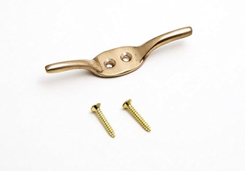 3 X 2 1/2 Inch Brass Cleat Hooks for Curtain Tiebacks with Screws