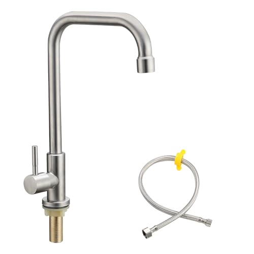 Cold Water Only Faucet 1 Hole 7-Shape Kitchen Sink Taps 360