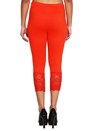 Image of Snowball Lace Capri Leggings for Women | PlusSize Stylish Net Capri for Girls