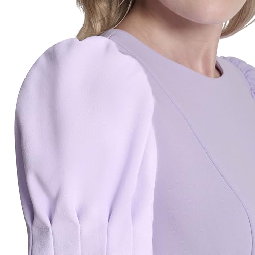 Image of DKNY Women's Short Puff Sleeve Knee Length Sheath Dress with Exposed Back Zipper