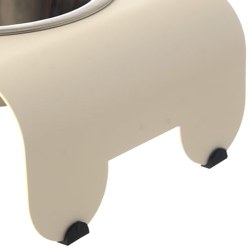 Comedouro Elevado para Cães, Tigela em Aço Inox Removível, Base em aluminio com Decoração de Patas,