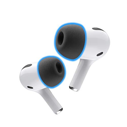 Foam Masters Memory Foam Ear Tips for AirPods Pro 1st & 2nd Gen | Comfortable | Secure | Better Noise Cancellation | Version 3.0 Replacement Buds (Large - 3 Pairs, Black)