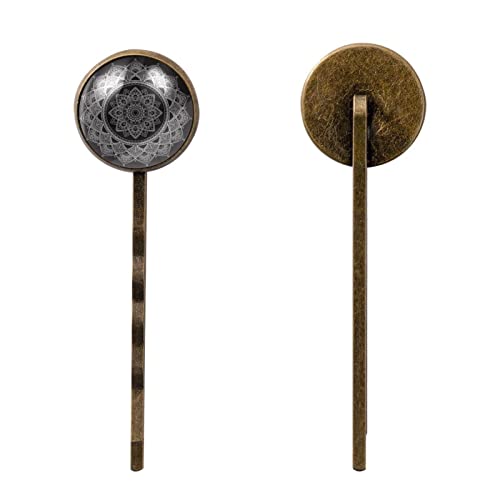 Épingles à cheveux décoratives mandala en métal ciselé de haute qualité - 2