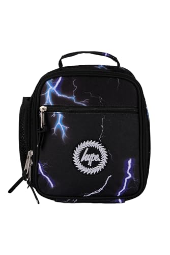 hype Black Lightning Print Lunch Bag