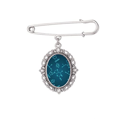 Broche bleue design moléculaire géométrique taille M pour personnaliser vos tenues