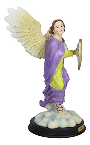 Estatua Arcángel Selaphiel con Escudo 10 pulgadas miniatura 6