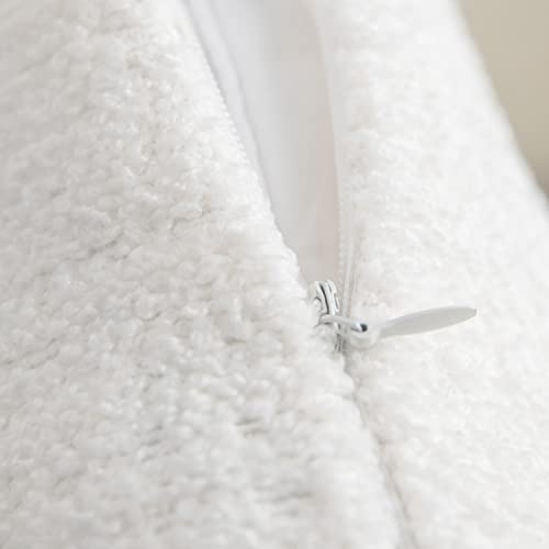Rythome Pearl White Comfy Teddy-Like Textured Throw Pillow Covers For Bed And Couch - 18"X18", Pack Of 2 #TOP4