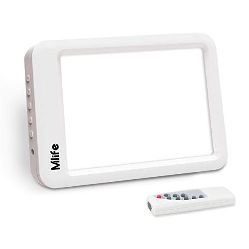 Mlife Light Therapy Lamp - 10000 LUX LED Diammable Brightness Levels and 3