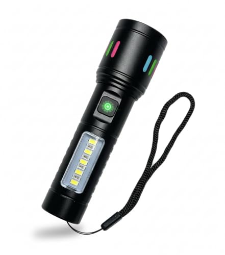 Orret Home 2000 Lümen Şarjlı El Feneri – 6 Işık Modlu Metal Kasalı, Zoom Özellikli, Type-C Şarj Girişli, Suya Dayanıklı Güçlü Led Fener, Kamp ve Acil Durum Aydınlatma Lambası (El Feneri)