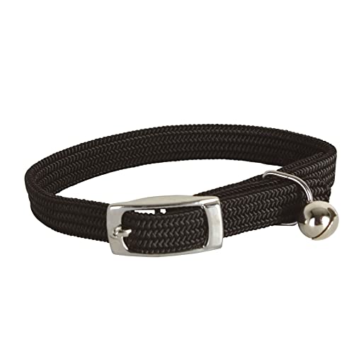 DOOGY FASHION - Collier nylon simple chromé chat noir