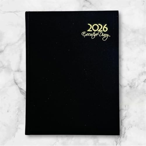 Image of New year Executive diary 2026, black PU leather Hardcover diaries 2026, Standard Format, Daily Organizer, Gift Journal 2026 Office Planner 2026 Diary for Professionals One-Day-to-a-Page Monthly Planner -BLK- B5- Set of 3