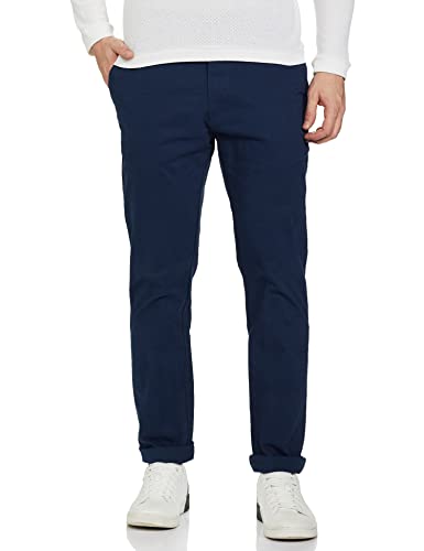 Image of Marks & Spencer Mens Solid Mid Rise Slim Fit Chinos