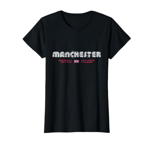 United Kingdom Manchester UK 70s 80s Retro Type Graphic T-Shirt, Women, Black, XX-Large