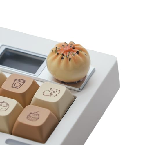 Cmokifuly Rotary Knob for Gaming Mechanical Keyboard,Cute 3D Steamed Bun
