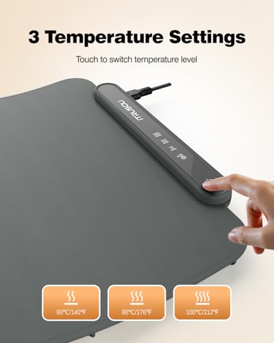 Food Warming Mat, iTRUSOU Electric Warming Tray Full Surface Heating to Keep Food Warm or Thawing, Versatile Food Warmer with 3 Temperature Setting for Parties Buffets Gatherings Holidays Daily Use
