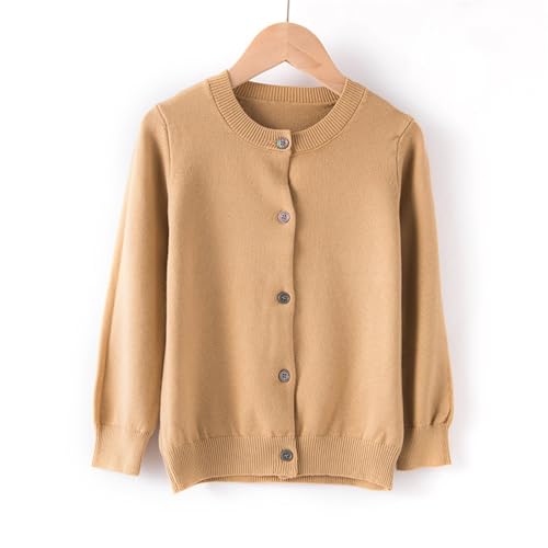 Girls Classic Knit Cardigan Sweater for Kids and Toddlers School Uniform Long Sleeve Crewneck Button Front Outerwear Top2