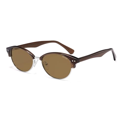 Image of SOJOS Trendy Oval Polarized Sunglasses for Women Retro Cute Shades Sunnies SJ2687