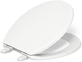 KOHLER 20111-0 Brevia, Slow Close Toilet Seat, Round Toilet Seat, Grip-Tight Bumpers Quick-Attach Hardware, White