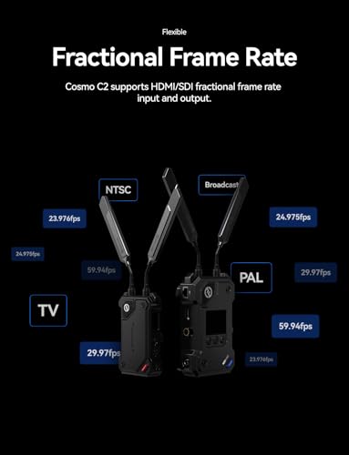 Image of Hollyland Cosmo C2 Wireless HDMI SDI Transmitter and Receiver, 1000m Range 33ms Latency 1080p60 5G Seamless Frequency Hopping, Embedded NDI UVC RTMP Live Stream, Support Up to 2 Transmitters (2TX+1RX)