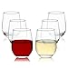 Chef's Star 15 Ounce Stemless Wine Glasses Set - Classic Durable Wine Cups Ideal for All Occasions - Packaged in a Gift box - Top Gift Idea! - Shatter-Resistant Glass (6 pack