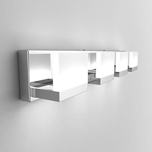 Tipace 4 Lights Led Modern Vanity Light Chrome Bathroom Lighting Fixture Up And Down Bathroom Wall Light Over Mirror(White Light 6000K) #TOP5