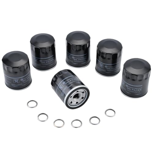 6Pcs 15208AA21A 15208AA160 Engine Oil Filters Compatible with Subaru 2011-2025 Outback Legacy Impreza Forester XV Crosstrek Ascent Replaces 15208AA15A SOA6351520815(With washer 803916010)