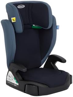 Graco Junior Maxi™ i-Size R129 Kindersitz, 100 bis 150 cm, Navy | Leichte Kindersitzerhöhung mit Armlehnen, 10-fach höhenverstellbare Kopfstütze, Getränkehalter, ab ca. 3,5 bis 12