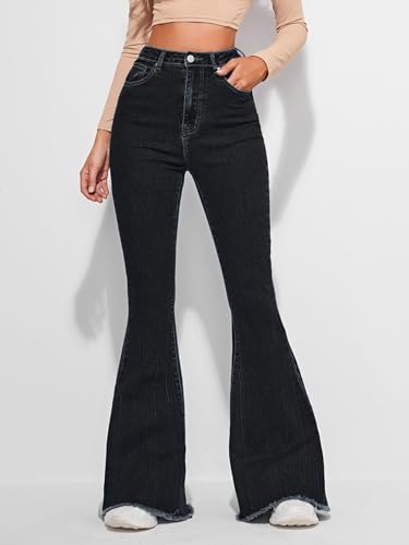 Image of Glossia Bell Bottom Jeans for Women | Stretchable High Waist Flared Denim | Bootcut Butt Lifting Fit | Leg Lengthening | Plus Size 26-38