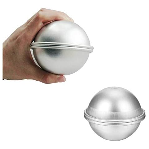 Extra Large Metal Bath Bomb Mold-DIY Aluminum Bath Bomb Molds-2 Set 4 Pieces - Make 9 cm/3.5 inch Diameter Incredible Ball Cover