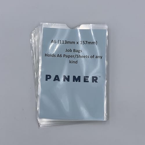 Image of Job Bags with Thumb Cut, Job Card Holders, Page Protectors, Plastic Sleeves Page Holder for Card Holder Pocket Card Sleeve Protectors (25 x A5 (157mm x 215mm))