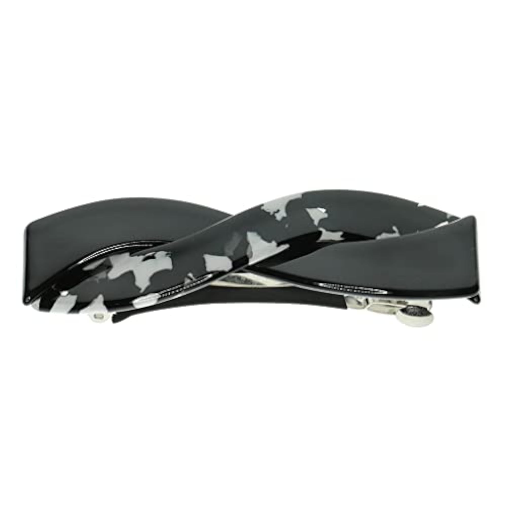 French Acetate Hair Clip Barrette Set, Black