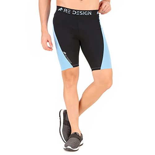 Image of Redesign Nylon Dual Color Compression Shorts for Multi-Sports with Back Zip Pocket