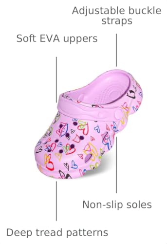 Image of Toddler Clogs for Girls Lightweight Kid Garden Clogs Breathable Slip-on Slides Sandals Slippers Children's Beach Water Shoes (aixin zi, 25)