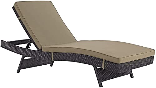 DEVOKO Dark Brown 1-Piece Rattan Wicker Adjustable Unique Outdoor...